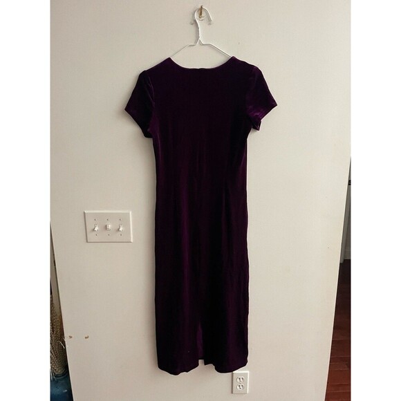 Vtg Maggie Breen Girls Purple Velvet Dress 14 Maxi Formal Holiday Plum Party - Picture 3 of 9